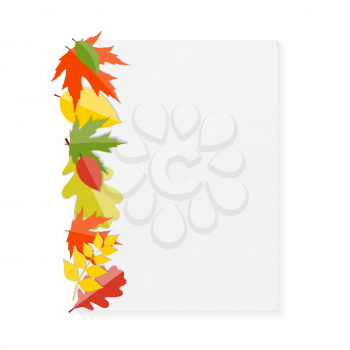 Shiny Autumn Natural Leaves Background. Vector Illustration. EPS10