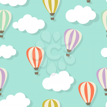 Retro Seamless Pattern with Air Balloons Vector Illustration EPS10