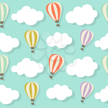 Retro Seamless Pattern with Air Balloons Vector Illustration EPS10