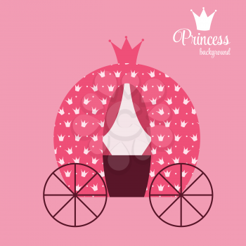 Pink Princess Crown  Background Vector Illustration. EPS10