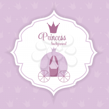 Purple Princess Crown  Background Vector Illustration. EPS10