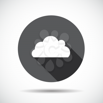 Cloud  Flat Icon with long Shadow. Vector Illustration. EPS10