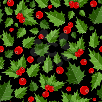 Abstract Beauty Christmas Berry Seamless Pattern Background. Vector Illustration. EPS10