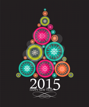 2015 Abstract Beauty Christmas and New Year Background. Vector Illustration