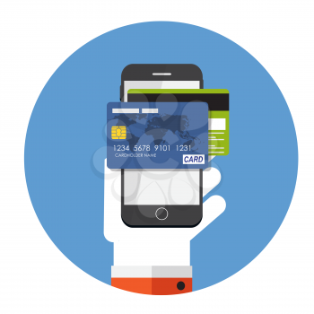 Mobile Payment Flat Concept Vector Illustration. EPS10