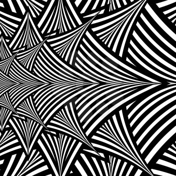 Black and White Abstract Hypnotic Background. EPS10