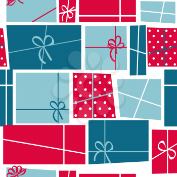 Gift Box Holiday Seamless Pattern Background Vector Illustration. EPS10