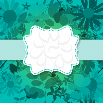 Abstract Natural Spring Background with Flowers and Leaves. Vector Illustration EPS10