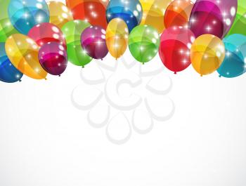 Color Glossy Balloons Background Vector Illustration EPS10