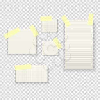 Sticky Paper Notes Pack Collection Set on Transparent Background  Vector Illustration EPS10