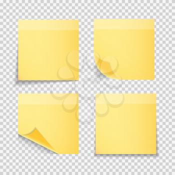 Sticky Paper Note on Transparent Background  Vector Illustration EPS10