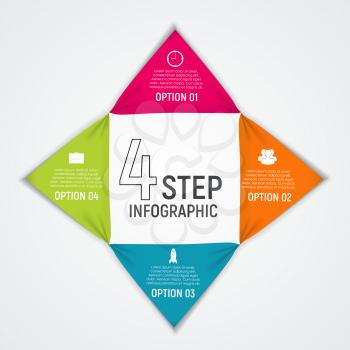Abstract Elements of Graph, Diagram with 4 Steps, Options. Business Infographic Templates for Creative Presentation. Vector Illustration. EPS10