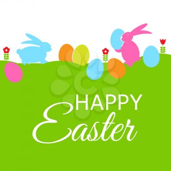 Colored Happy Easter Background Vector Illustration EPS10