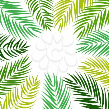 Beautifil Palm Tree Leaf  Silhouette Background Vector Illustration EPS10