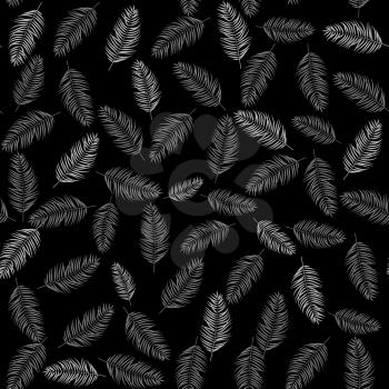 Beautifil Palm Tree Leaf  Silhouette Seamless Pattern Background Vector Illustration EPS10
