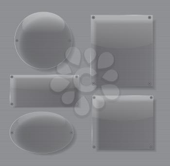 Glass Transparency Frame on gray background. Vector Illustration EPS10
