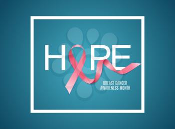 Breast Cancer Awareness Month Pink Ribbon Background Vector Illustration EPS10