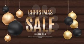 Christmas and New Year Sale Background, Discount Coupon Template. Vector Illustration eps10