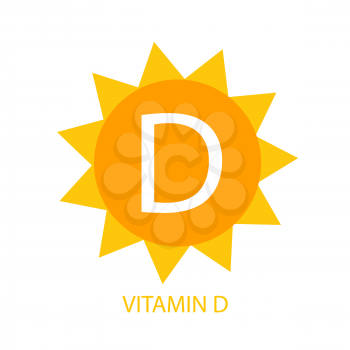 Vitamin D Icon with Sun Vector Illustration EPS10