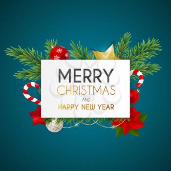 Merry Christmas and New Year Background. Vector Illustration EPS10