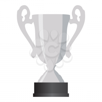 Silver winner cup second place on white background. Vector Illustration. EPS10