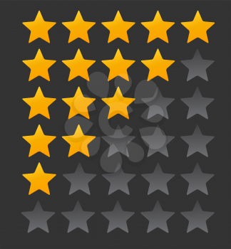 Star Rating.  Evaluation System and Positive Review Sign. Vector Illustration EPS10