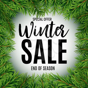 End of Winter Sale Background, Discount Coupon Template. Vector Illustration eps10