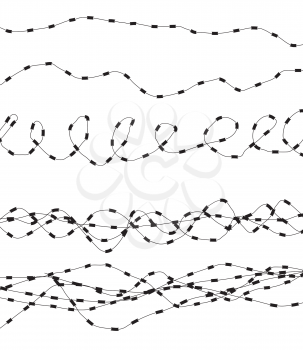 Silhouette of severe obstacle. Barbed wire fencing. Vector Illustration. EPS10