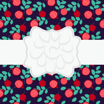 Background with pomegranate and Frame. Vector Illustration EPS10