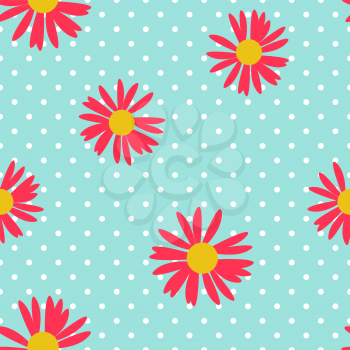 Abstract Seamless Pattern Background with Flowers. Vector Illustration EPS10
