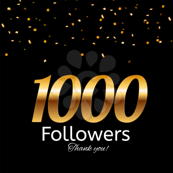 1000 Followers. Thank you. Vector Illustration Background EPS10