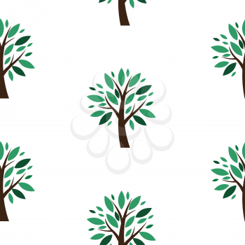 Abstract Vector Tree Seamless Pattern Background Illustration EPS10