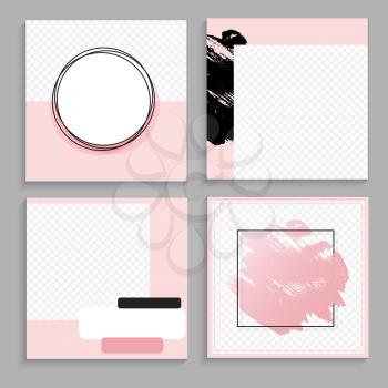 Set of Design backgrounds Template for social media post frame. Vector Illustration EPS10