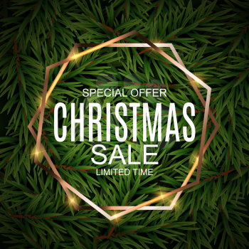 Christmas and New Year Sale Background, Discount Coupon Template. Vector Illustration eps10