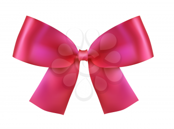 Realistic Pink Silk Bow Vector Illustration EPS10