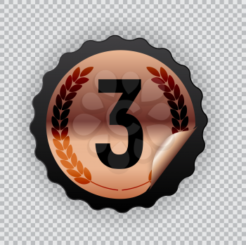 Bronze medal, third place icon. Vector Illustration EPS10