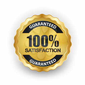 Vector 100 satisfaction guaranteed label. EPS10