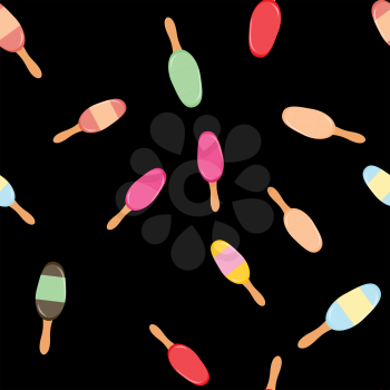Seamless Pattern Background with Ice Cream Vector Illustration