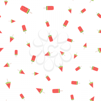 Watermelon Ice Cream Seamless Pattern Background Vector Illustration EPS10