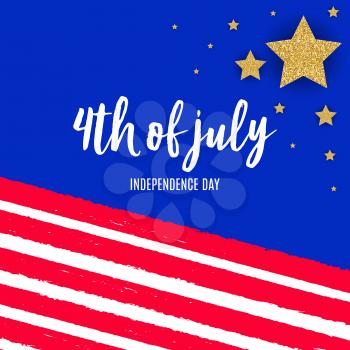 July, 4 Independence Day in USA Background. Can Be Used as Banner or Poster. Vector Illustration EPS10