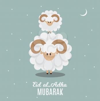 Eid al-Adha, Kurban Bayrami  muslim festival of sacrifice. Vector illustrator EPS10