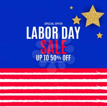 Happy USA Labor Day Sale poster background. Vector illustration EPS10