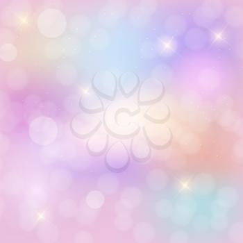 Abstract Rainbow sky fantasy background with glittering stars. Vector Illustration EPS10