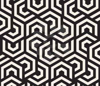 Black and white hypnotic background. Abstract Seamless Pattern. Vector illustration. EPS10
