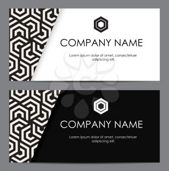 Abstract Business Card with Geometric Pattern. Vector Illustration EPS10