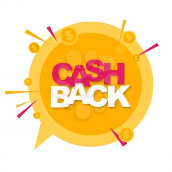 Money cashback poster with gold dollar coins. Vector illustration EPS10