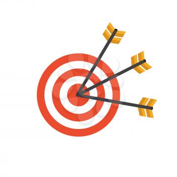 Business concept with target with arrow in modern flat style. Vector illustration EPS10