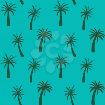 Beautifil Palm Tree Leaf  Silhouette Seamless Pattern Background Vector Illustration. EPS10