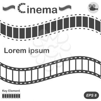 Cinema design elements on white background, 2d illustration, vector, eps 8