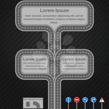 Road infographics template, 2d illustration, vector, eps 8